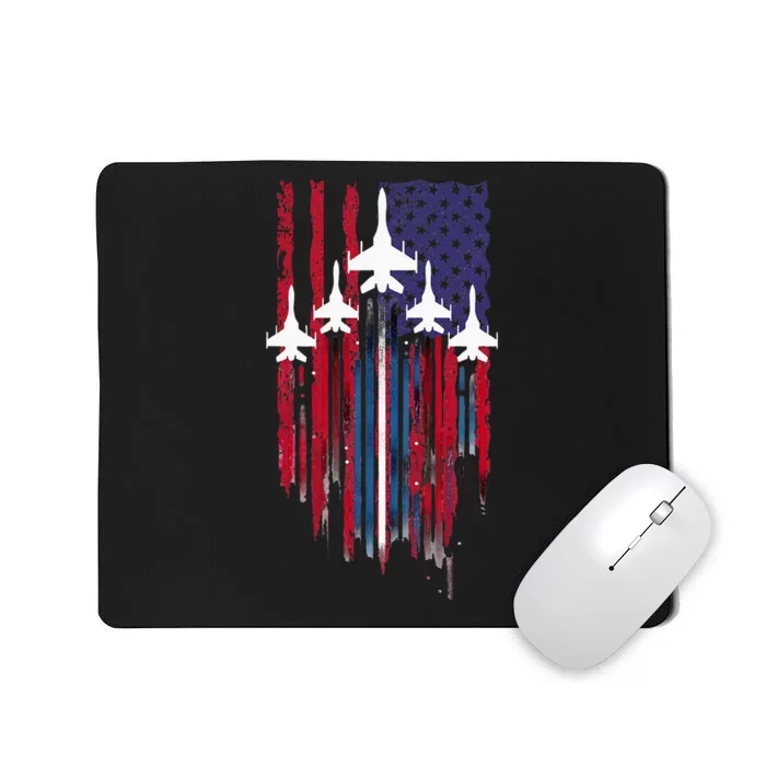 Fighter Jet Airplane American Flag Patriotic Mousepad