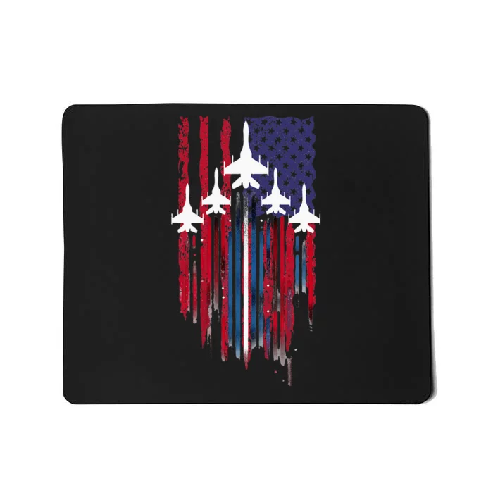 Fighter Jet Airplane American Flag Patriotic Mousepad