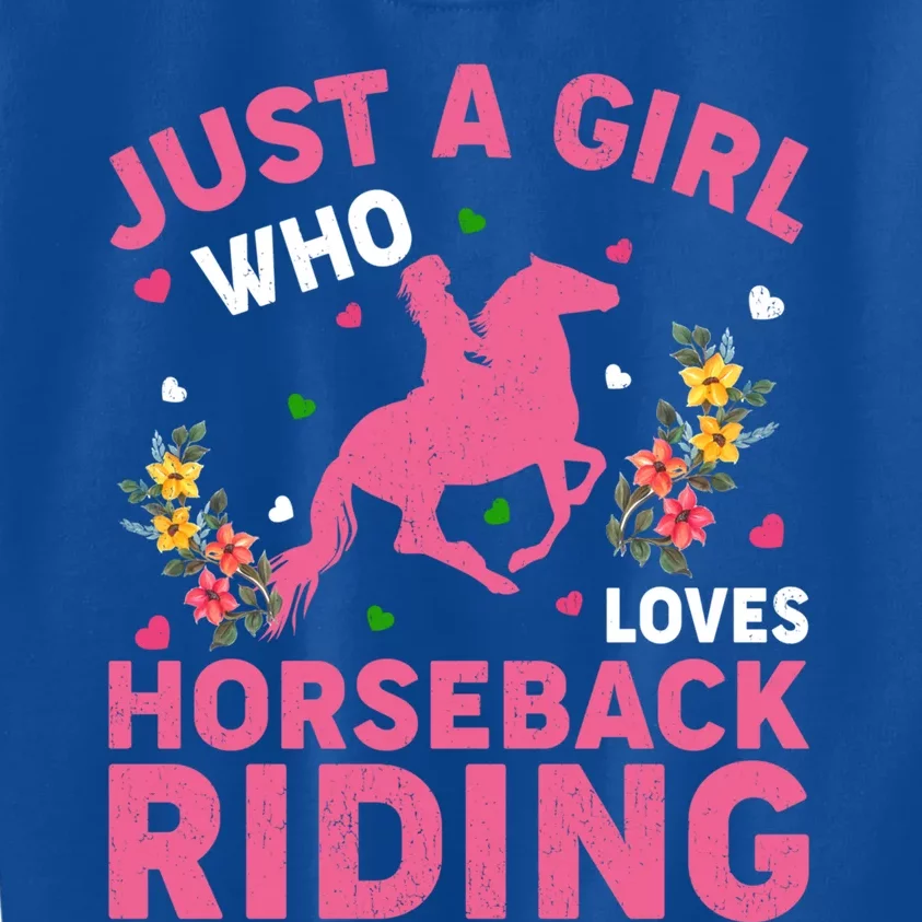 Funny Just A Who Loves Horseback Riding Gift Kids Sweatshirt