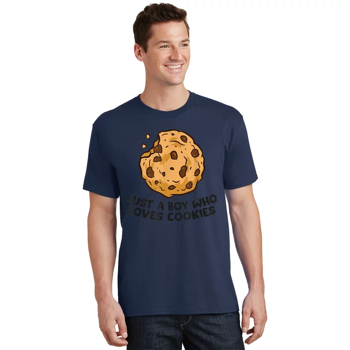 Funny Just A Boy Who Loves Cookies Gift Funny Chocolate Chip Cookies Gift T-Shirt