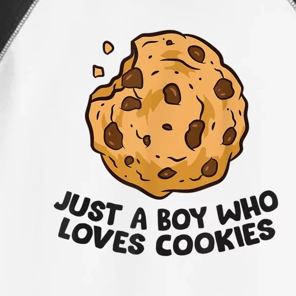 Funny Just A Boy Who Loves Cookies Gift Funny Chocolate Chip Cookies Gift Toddler Fine Jersey T-Shirt