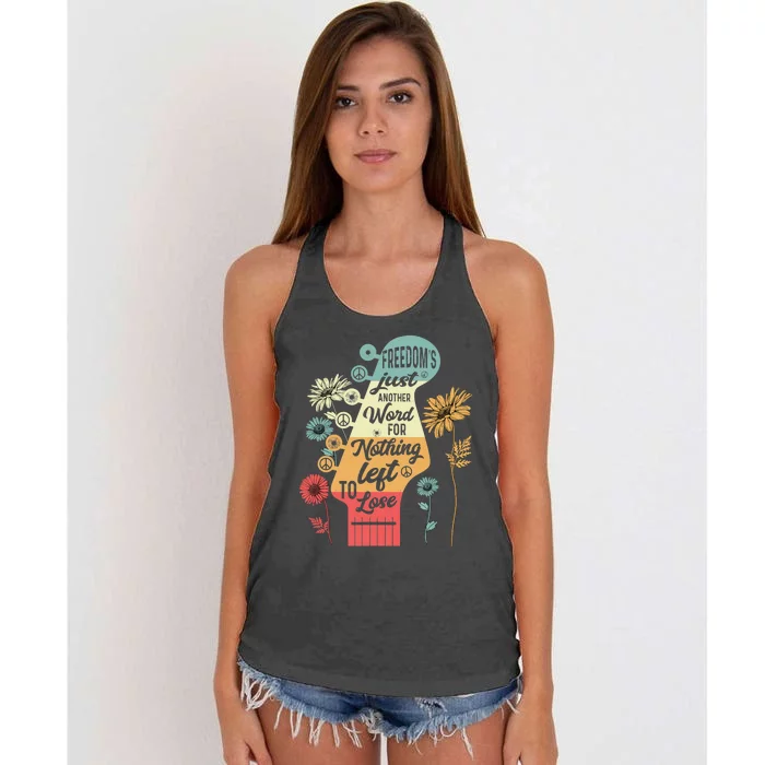 Freedom's Just Another Word For Nothing Left To Lose Women's Knotted Racerback Tank