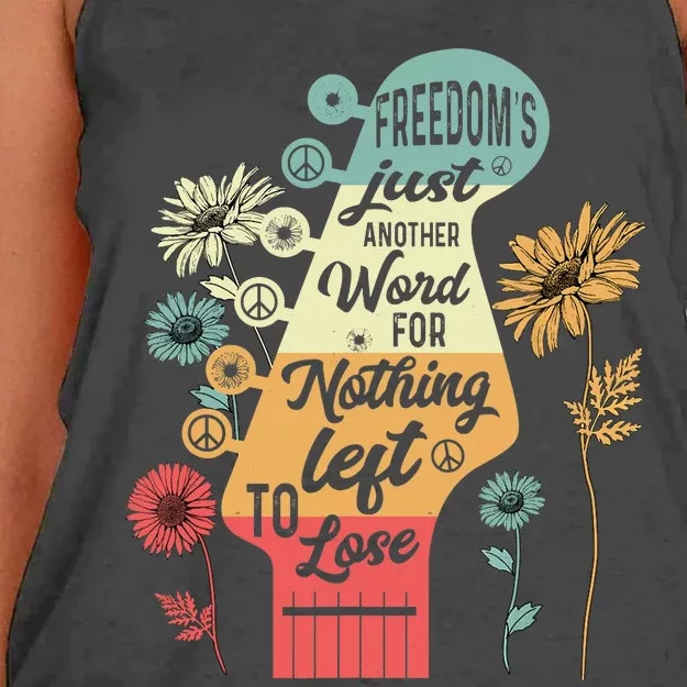 Freedom's Just Another Word For Nothing Left To Lose Women's Knotted Racerback Tank