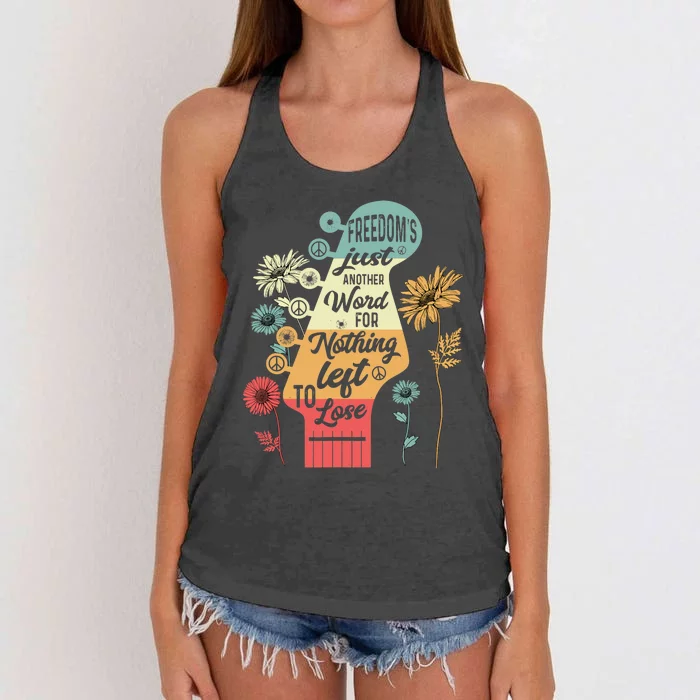 Freedom's Just Another Word For Nothing Left To Lose Women's Knotted Racerback Tank