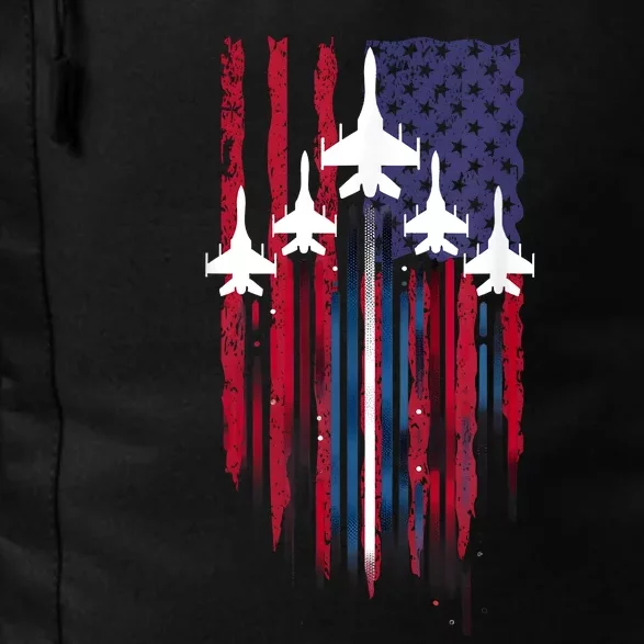 Fighter Jet Airplane American Flag Patriotic 4th Of July Daily Commute Backpack