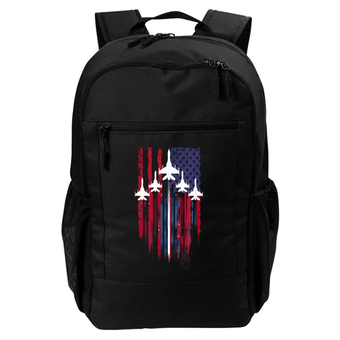 Fighter Jet Airplane American Flag Patriotic 4th Of July Daily Commute Backpack