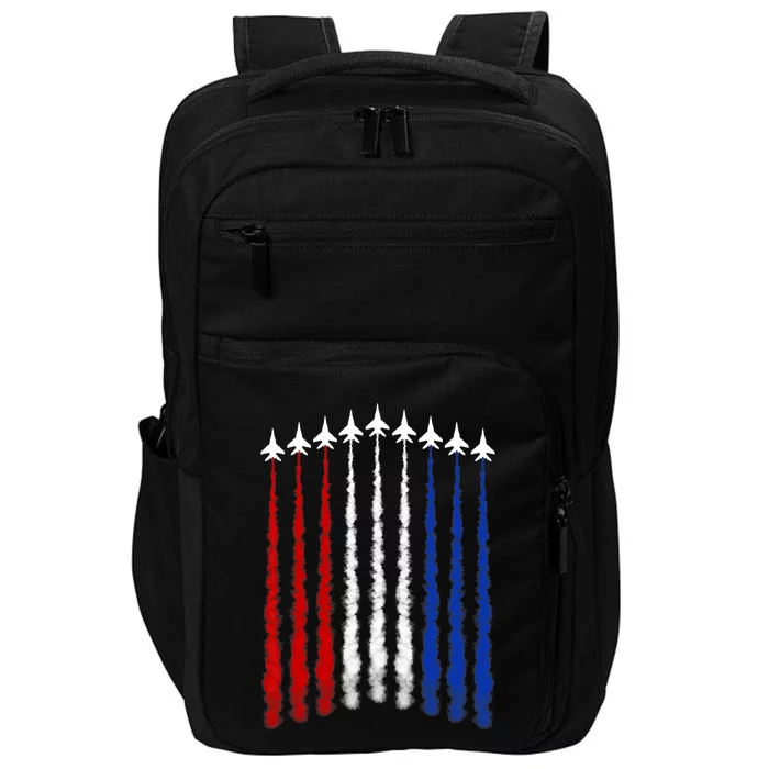 Fighter Jets Airplane American Flag 4th Of July Celebration Impact Tech Backpack