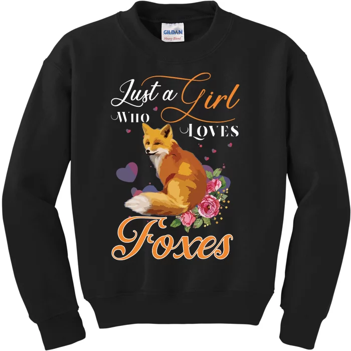 Fun Just A L Who Loves Foxes Coyote Lovers Kids Sweatshirt