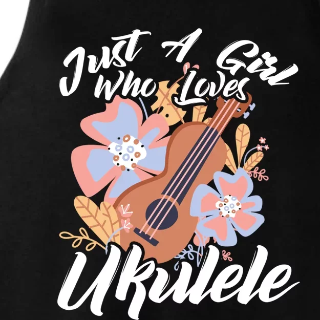 Funny Just A Who Love Ukulele Musician Ukulele Cute Gift Ladies Tri-Blend Wicking Tank