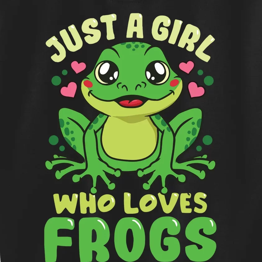 Frog Just A Who Loves Frogs Funny Frog Lover Gift Kids Sweatshirt