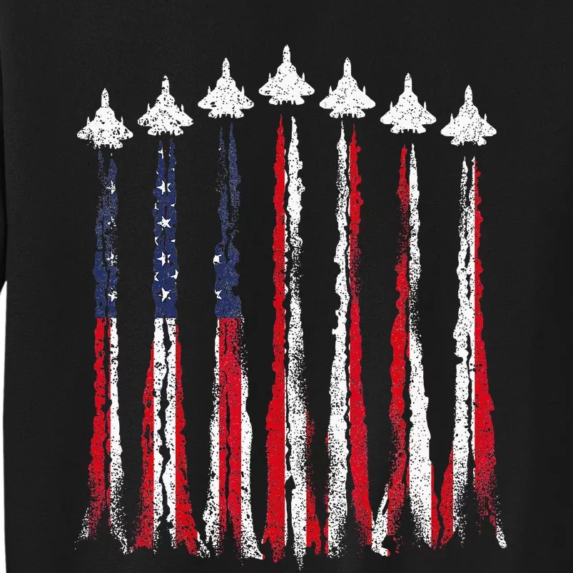 Fighter Jet Airplane USA Flag 4th Of July Patriotic Sweatshirt