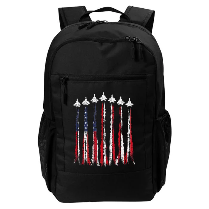 Fighter Jet Airplane USA Flag 4th Of July Patriotic Daily Commute Backpack