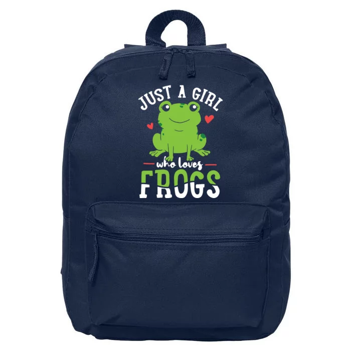 Frog Just A Who Loves Frogs Gift 16 in Basic Backpack