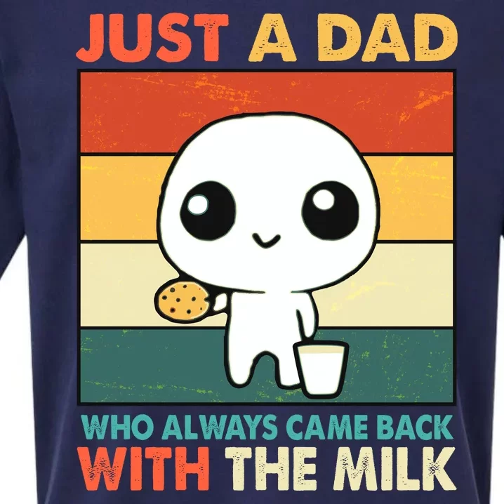 Funny Just A Dad Who Always Came Back With The Milk Sueded Cloud Jersey T-Shirt