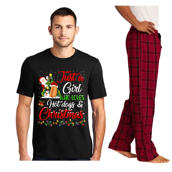 Funny Just A Who Loves Hot Dogs And Christmas Gift Pajama Set