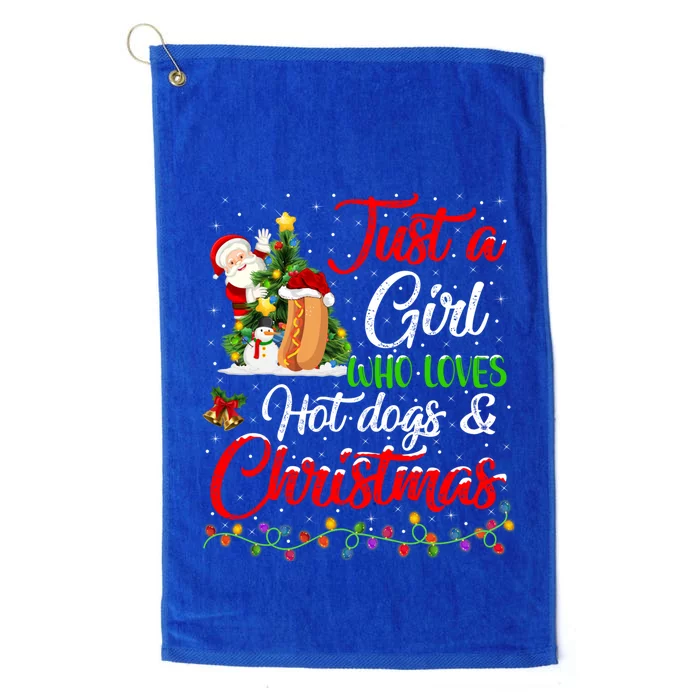 Funny Just A Who Loves Hot Dogs And Christmas Gift Platinum Collection Golf Towel