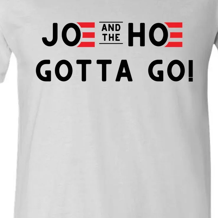 Funny Joe And The Hoe Gotta Go #FJB Design V-Neck T-Shirt