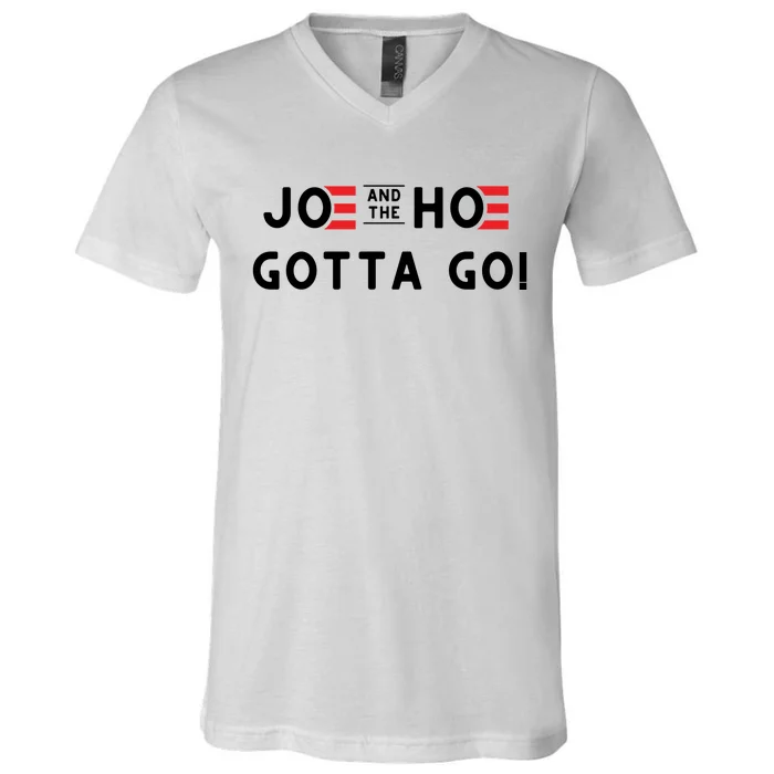 Funny Joe And The Hoe Gotta Go #FJB Design V-Neck T-Shirt