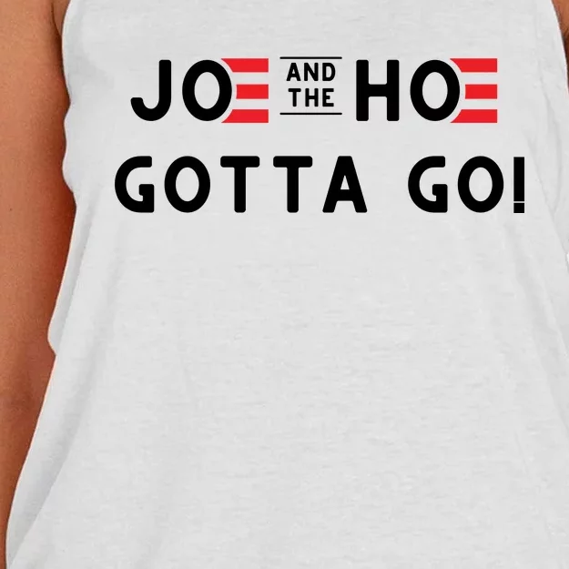 Funny Joe And The Hoe Gotta Go #FJB Design Women's Knotted Racerback Tank