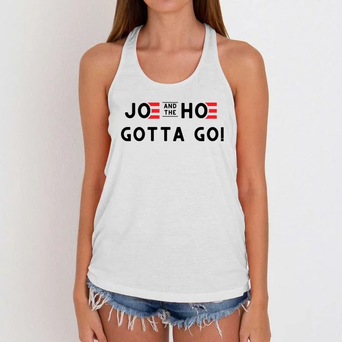 Funny Joe And The Hoe Gotta Go #FJB Design Women's Knotted Racerback Tank