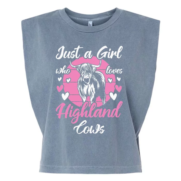 Funny Just A Who Loves Highland Cows animal Garment-Dyed Women's Muscle Tee