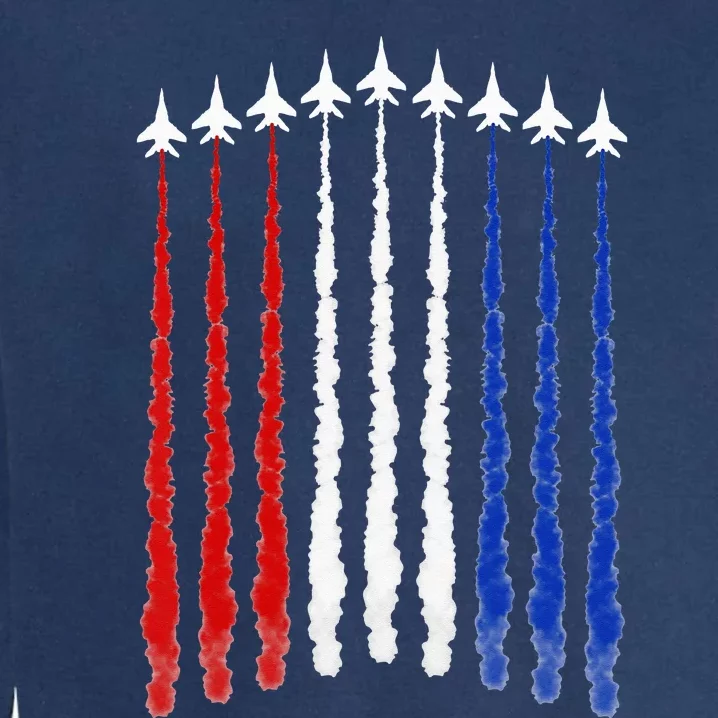 Fighter Jets Airplane American flag 4th of July celebration Garment-Dyed Sweatshirt