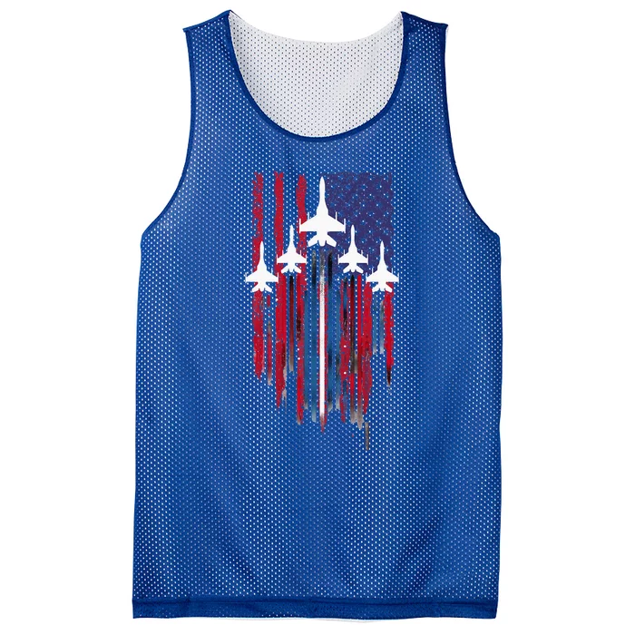 Fighter Jet Airplane American Flag Patriotic Mesh Reversible Basketball Jersey Tank