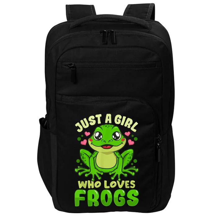 Frog Just A Girl Who Loves Frogs Funny Frog Lover Gift Impact Tech Backpack