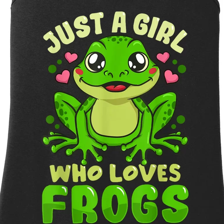 Frog Just A Girl Who Loves Frogs Funny Frog Lover Gift Ladies Essential Tank