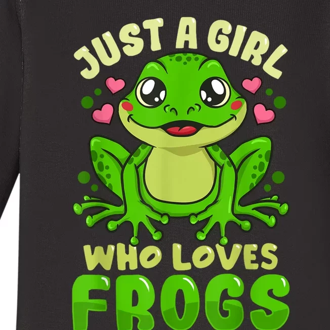 Frog Just A Girl Who Loves Frogs Funny Frog Lover Gift Baby Long Sleeve Bodysuit