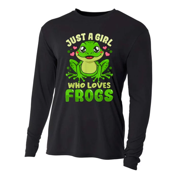 Frog Just A Girl Who Loves Frogs Funny Frog Lover Gift Cooling Performance Long Sleeve Crew