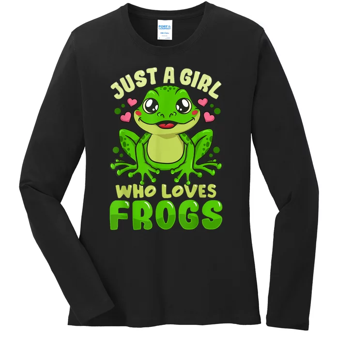 Frog Just A Girl Who Loves Frogs Funny Frog Lover Gift Ladies Long Sleeve Shirt