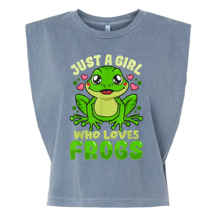 Frog Just A Girl Who Loves Frogs Funny Frog Lover Gift Garment-Dyed Women's Muscle Tee