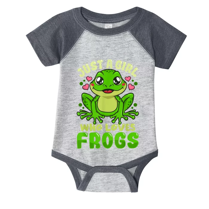 Frog Just A Girl Who Loves Frogs Funny Frog Lover Gift Infant Baby Jersey Bodysuit