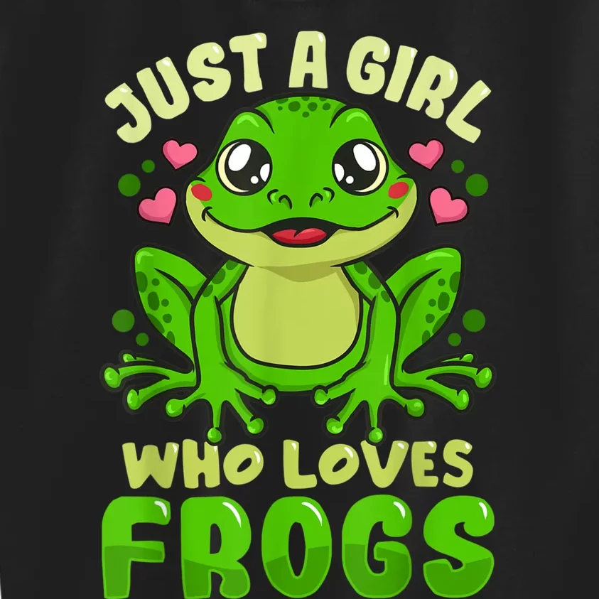 Frog Just A Girl Who Loves Frogs Funny Frog Lover Gift Kids Sweatshirt