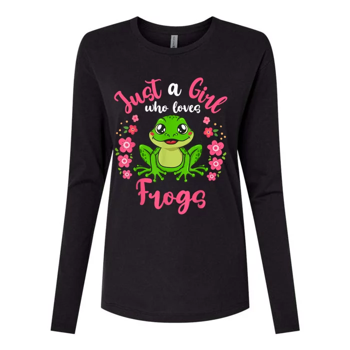 Frog Just A Girl Who Loves Frogs Womens Cotton Relaxed Long Sleeve T-Shirt