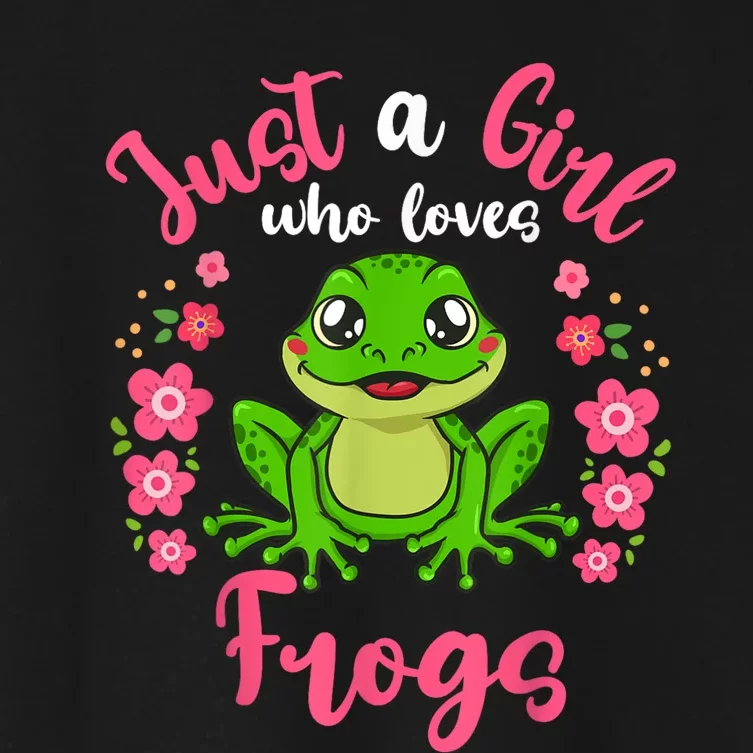 Frog Just A Girl Who Loves Frogs Women's Crop Top Tee