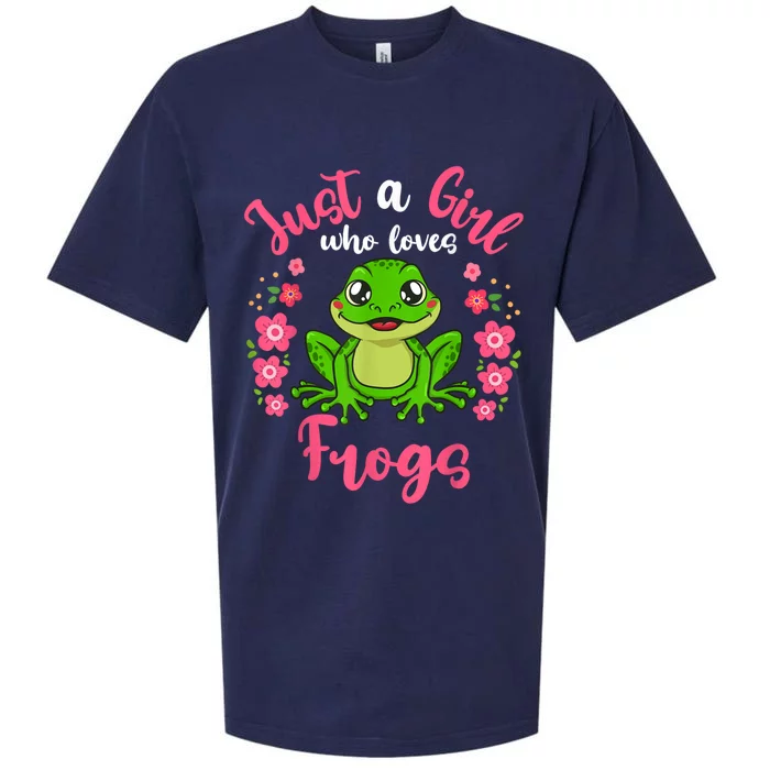 Frog Just A Girl Who Loves Frogs Sueded Cloud Jersey T-Shirt