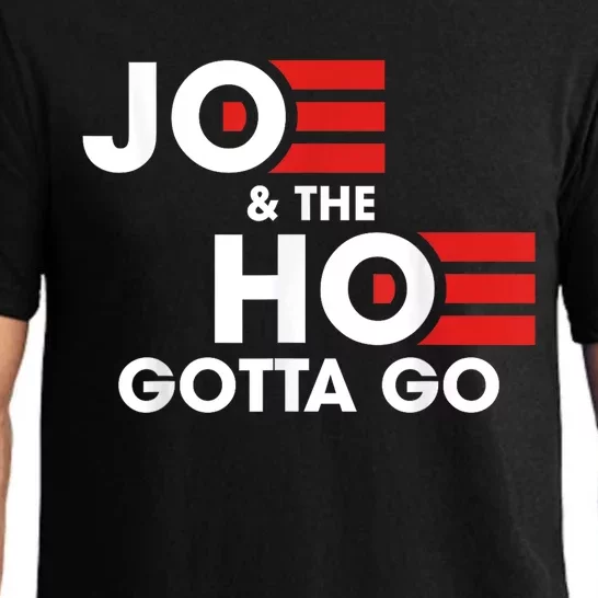 Funny Joe And The H0 Gotta Go Anti Biden American Flag Vote Pajama Set