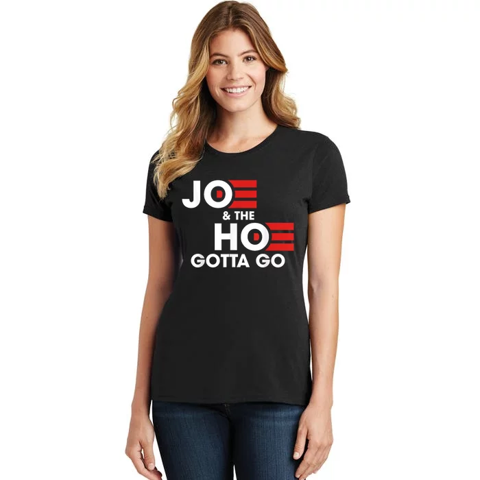 Funny Joe And The H0 Gotta Go Anti Biden American Flag Vote Women's T-Shirt