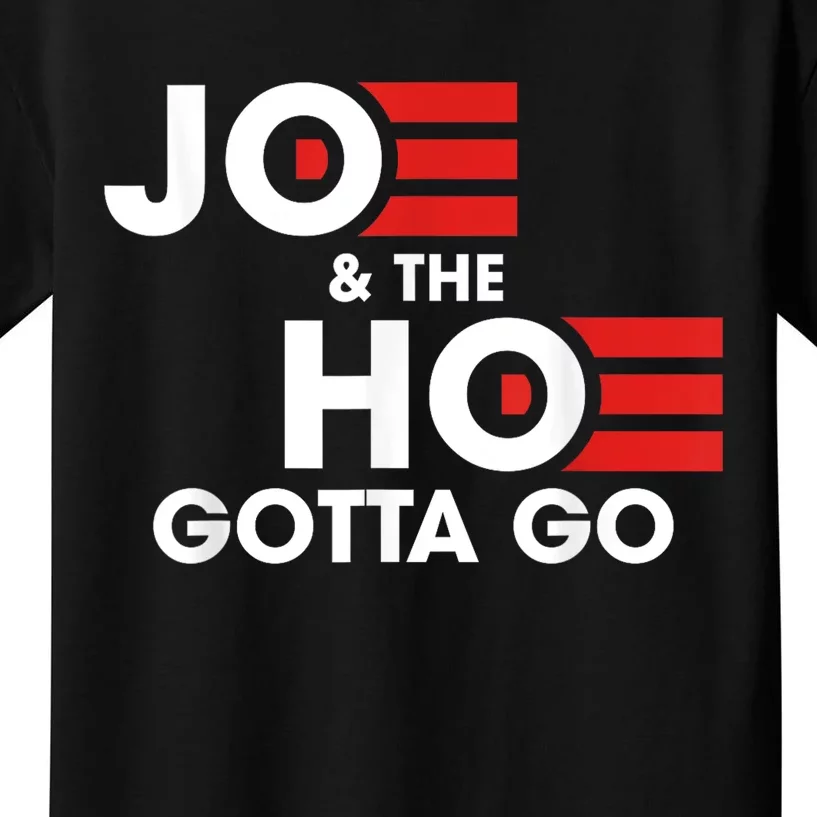 Funny Joe And The H0 Gotta Go Anti Biden American Flag Vote Kids T-Shirt