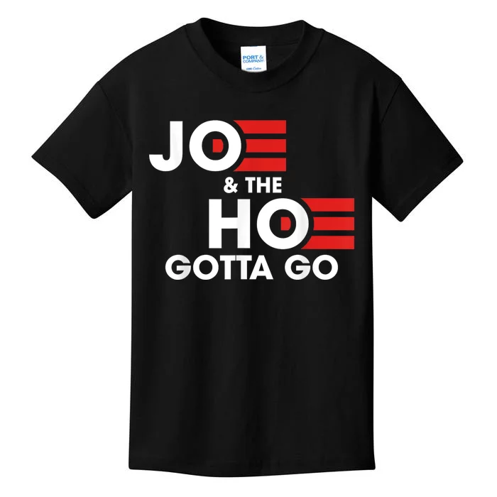 Funny Joe And The H0 Gotta Go Anti Biden American Flag Vote Kids T-Shirt