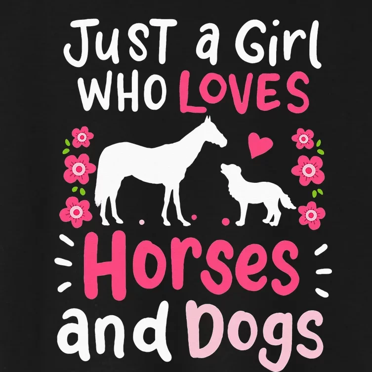 funny Just A Who Loves Horses And Dogs Women's Crop Top Tee