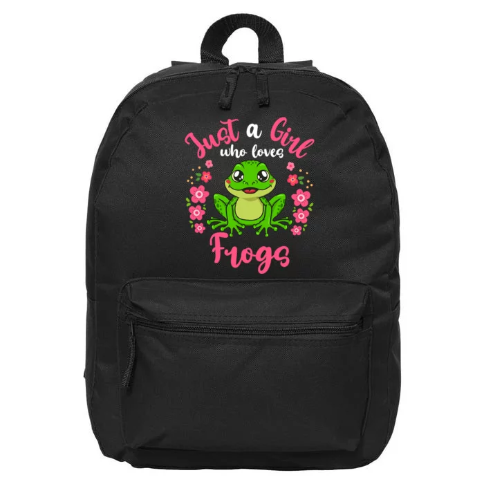 Frog Just A Girl Who Loves Frogs 16 in Basic Backpack