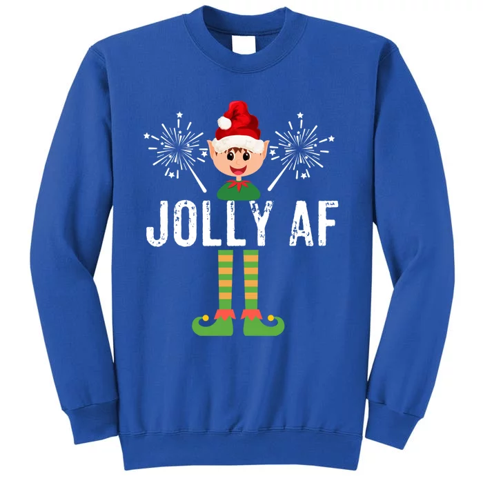 Funny Jolly Af Cute Christmas Elf Santa Hat And Meaningful Gift Sweatshirt