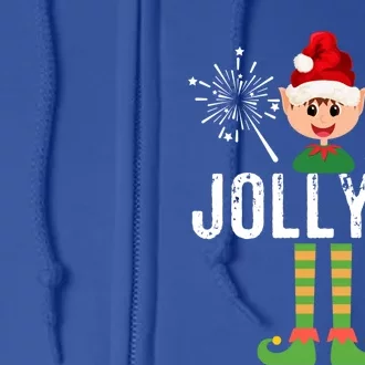 Funny Jolly Af Cute Christmas Elf Santa Hat And Meaningful Gift Full Zip Hoodie