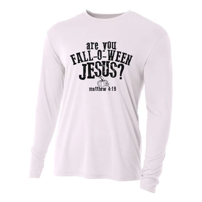 Fall Jesus Are You Falloween Jesus Matthew 4;15 Cooling Performance Long Sleeve Crew