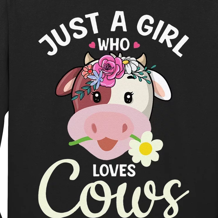 Funny Just A  Who loves Cow Farmer Farm Long Sleeve Shirt