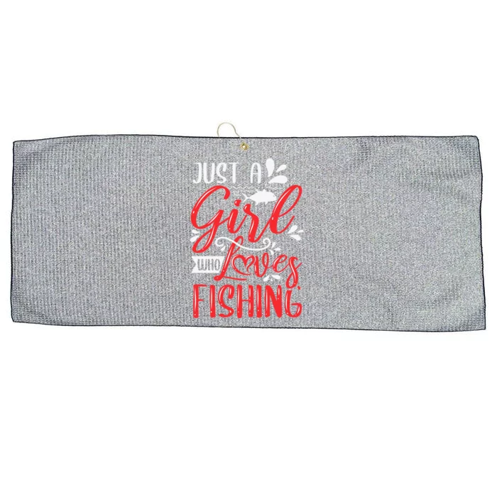 Funny Just A Who Loves Fishing Large Microfiber Waffle Golf Towel