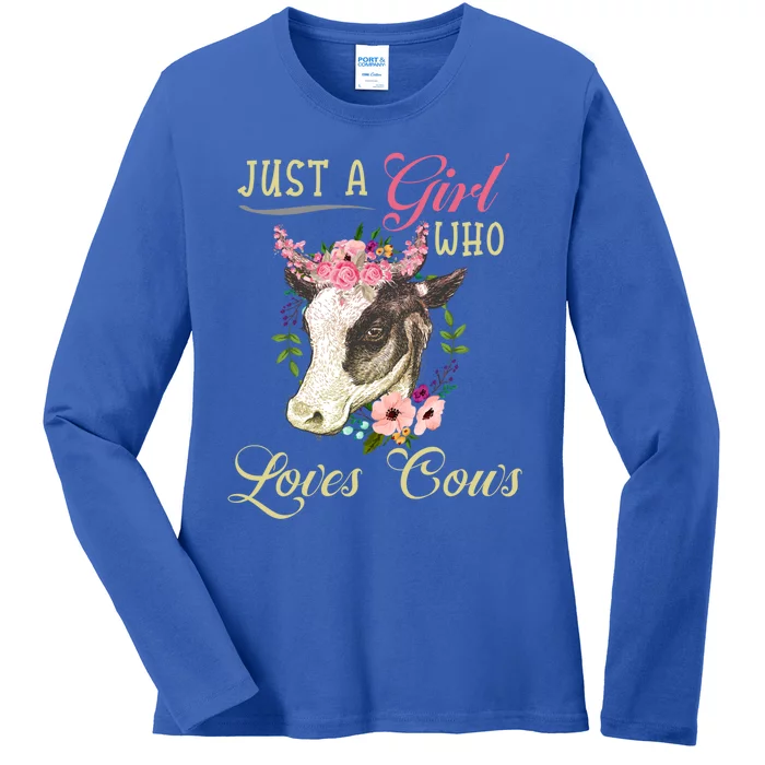 Funny Just A Girl Who Loves Cows Girls And Cow Owners Great Gift Ladies Long Sleeve Shirt